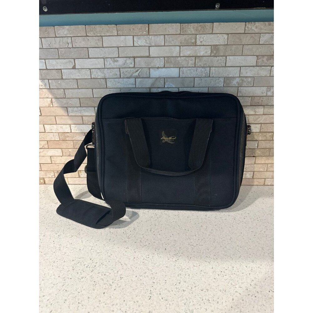 Eddie Bauer Canvas Leather Duffle Weekender Bag Duffel Travel Carry On